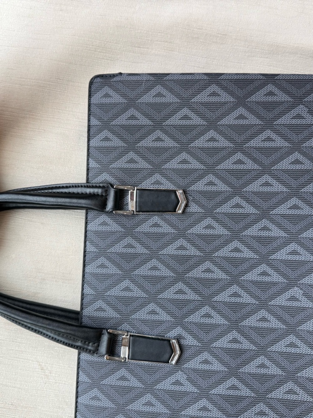 Dior Gray Patterned Men's Briefcase with Black Handles - Picture 7 of 8